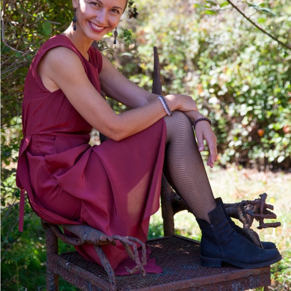 Red silk dress from Allsaints